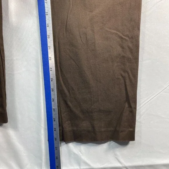 Dressbarn Chino Pants Womens size 10 Brown Flat Front Business Career Stretch - Picture 4 of 7